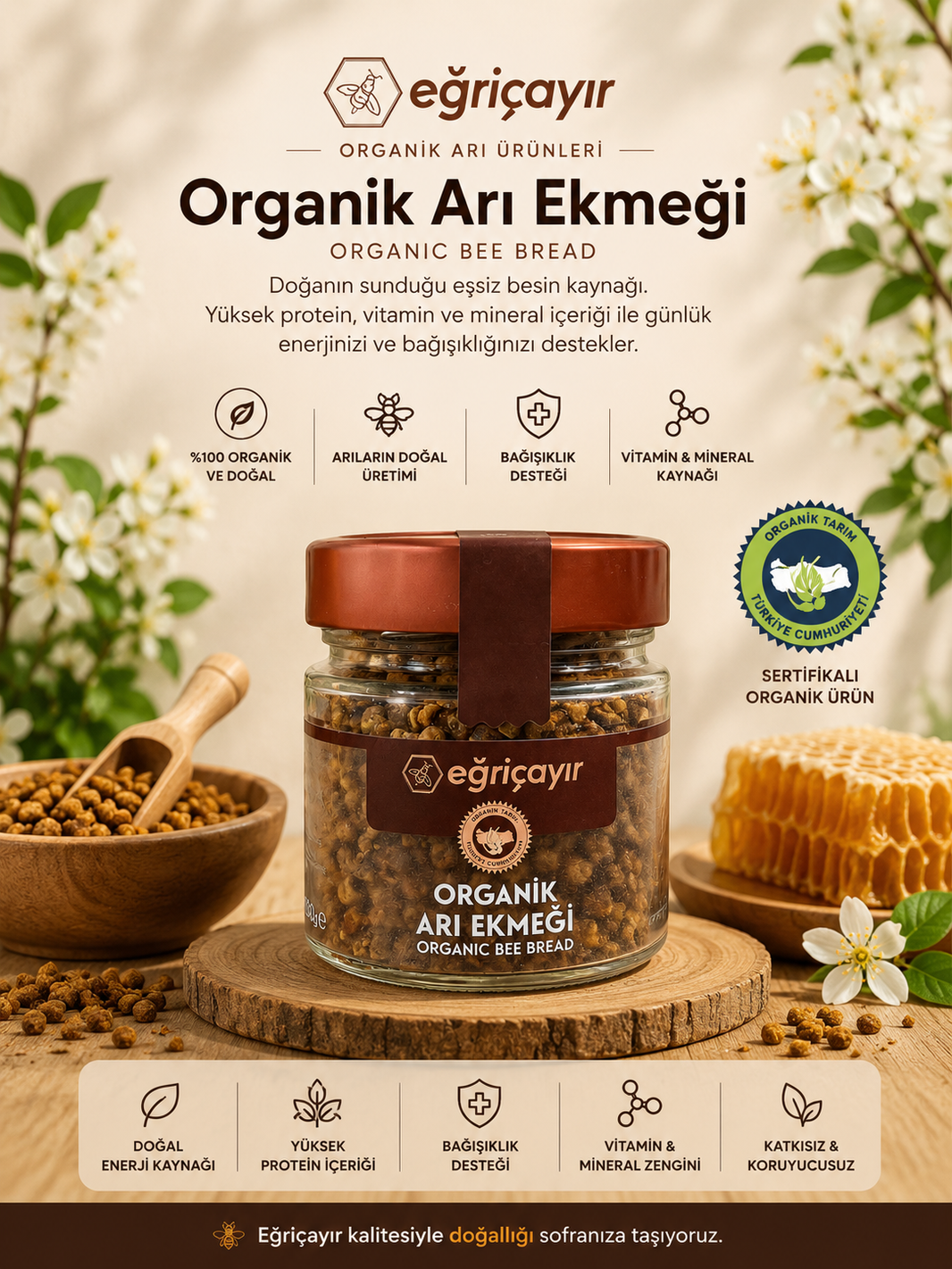 Eğriçayır Organik Arı Ekmeği 150Gr