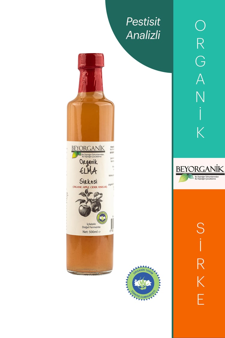 Beyorganik Organik Elma Sirkesi 500 ml (Pestisit Analizli)