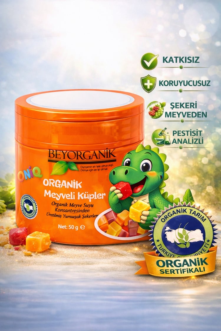 Beyorganik Organik Meyveli Küpler 50 gr (Pestisit Analizli)